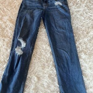 Stylish Blue Distressed Women's Jeans